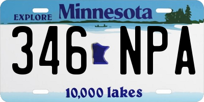 MN license plate 346NPA