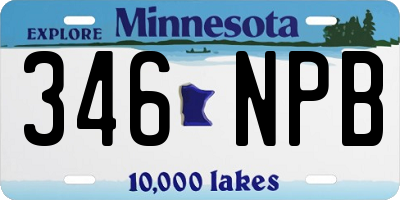 MN license plate 346NPB