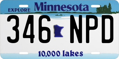 MN license plate 346NPD