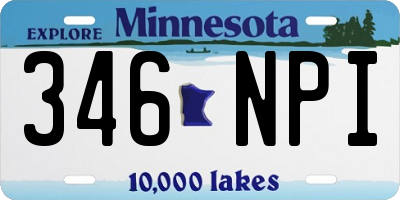 MN license plate 346NPI