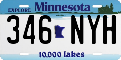 MN license plate 346NYH