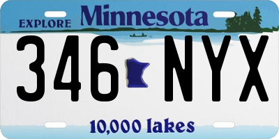 MN license plate 346NYX
