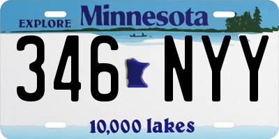 MN license plate 346NYY