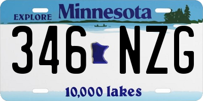 MN license plate 346NZG