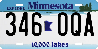 MN license plate 346OQA