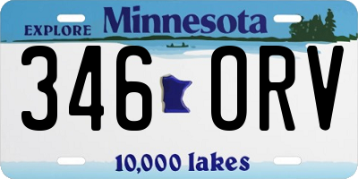 MN license plate 346ORV