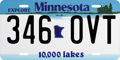 MN license plate 346OVT