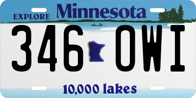 MN license plate 346OWI