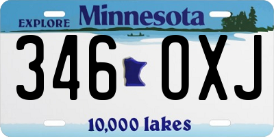 MN license plate 346OXJ
