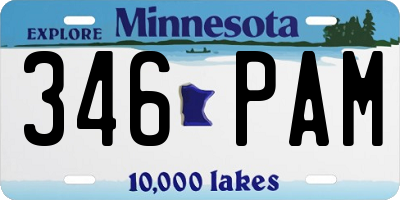 MN license plate 346PAM