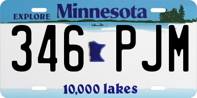 MN license plate 346PJM