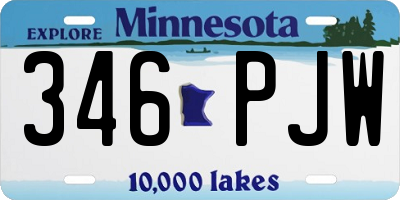 MN license plate 346PJW