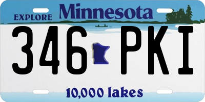 MN license plate 346PKI
