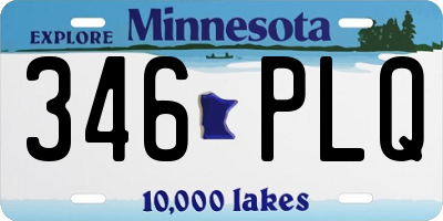 MN license plate 346PLQ