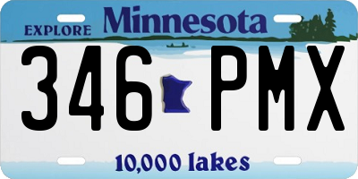 MN license plate 346PMX