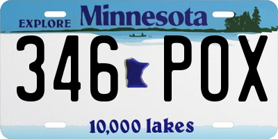 MN license plate 346POX