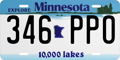 MN license plate 346PPO