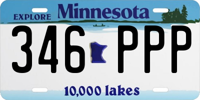 MN license plate 346PPP