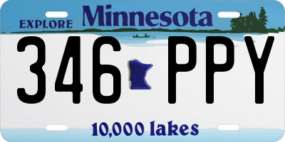 MN license plate 346PPY