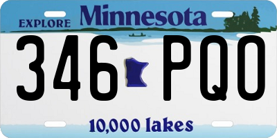 MN license plate 346PQO