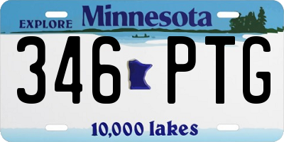 MN license plate 346PTG