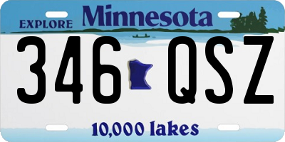 MN license plate 346QSZ