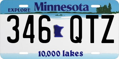 MN license plate 346QTZ