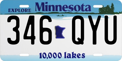 MN license plate 346QYU