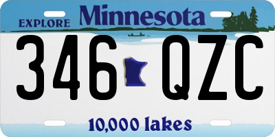 MN license plate 346QZC