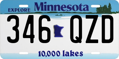 MN license plate 346QZD