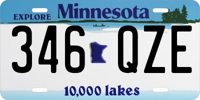 MN license plate 346QZE