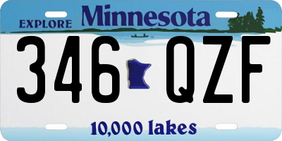 MN license plate 346QZF