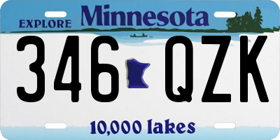 MN license plate 346QZK