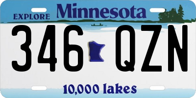 MN license plate 346QZN