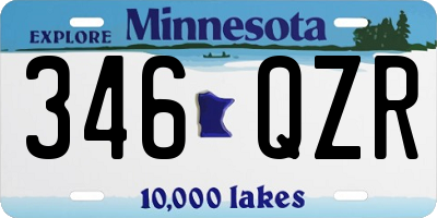 MN license plate 346QZR