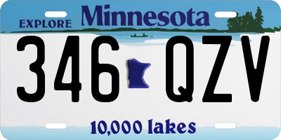 MN license plate 346QZV