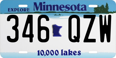 MN license plate 346QZW
