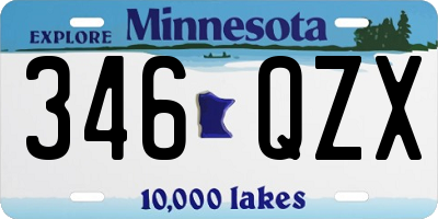 MN license plate 346QZX