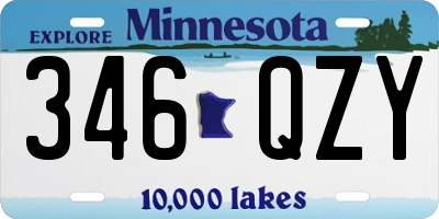 MN license plate 346QZY