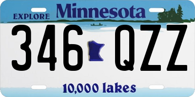 MN license plate 346QZZ