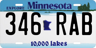 MN license plate 346RAB