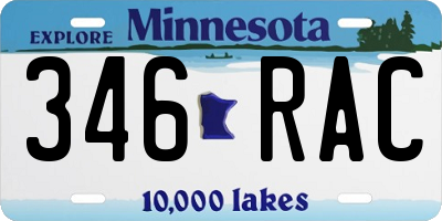 MN license plate 346RAC