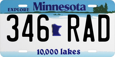 MN license plate 346RAD
