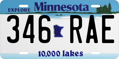 MN license plate 346RAE