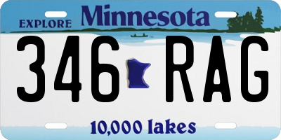 MN license plate 346RAG
