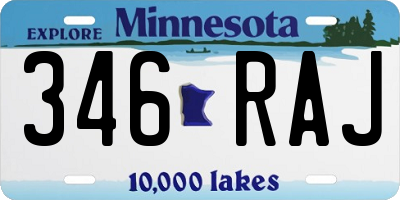 MN license plate 346RAJ