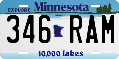 MN license plate 346RAM