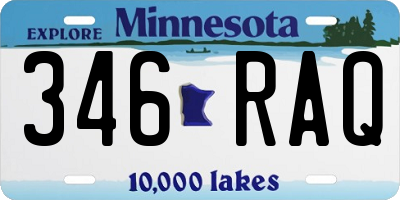 MN license plate 346RAQ