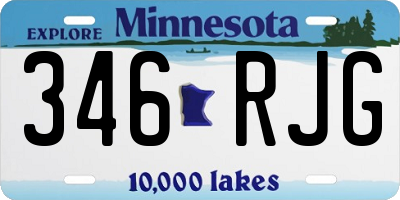 MN license plate 346RJG