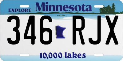 MN license plate 346RJX
